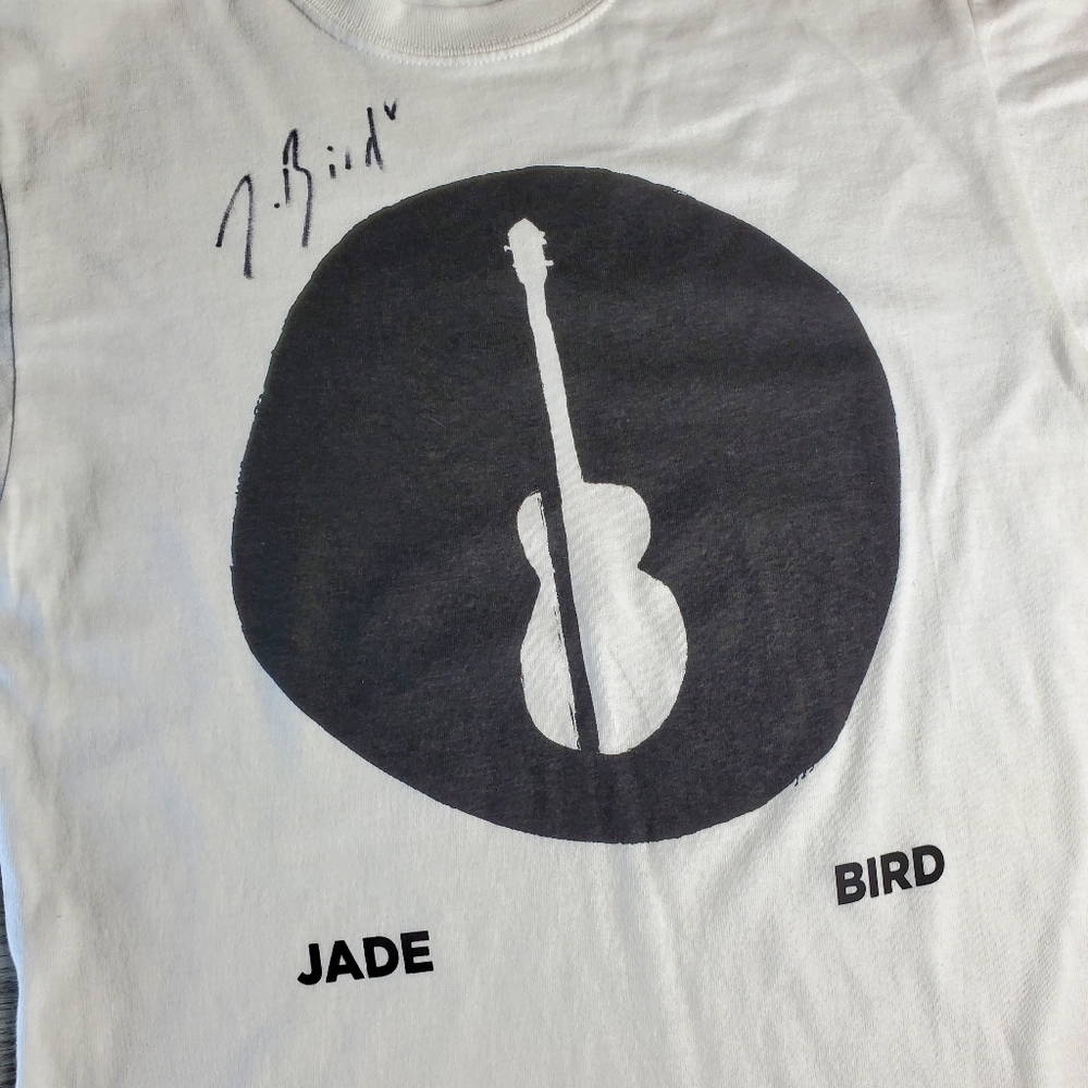 Signed Autographed Jade Bird T Shirt sz Small READ DESC. Black on White shirt.